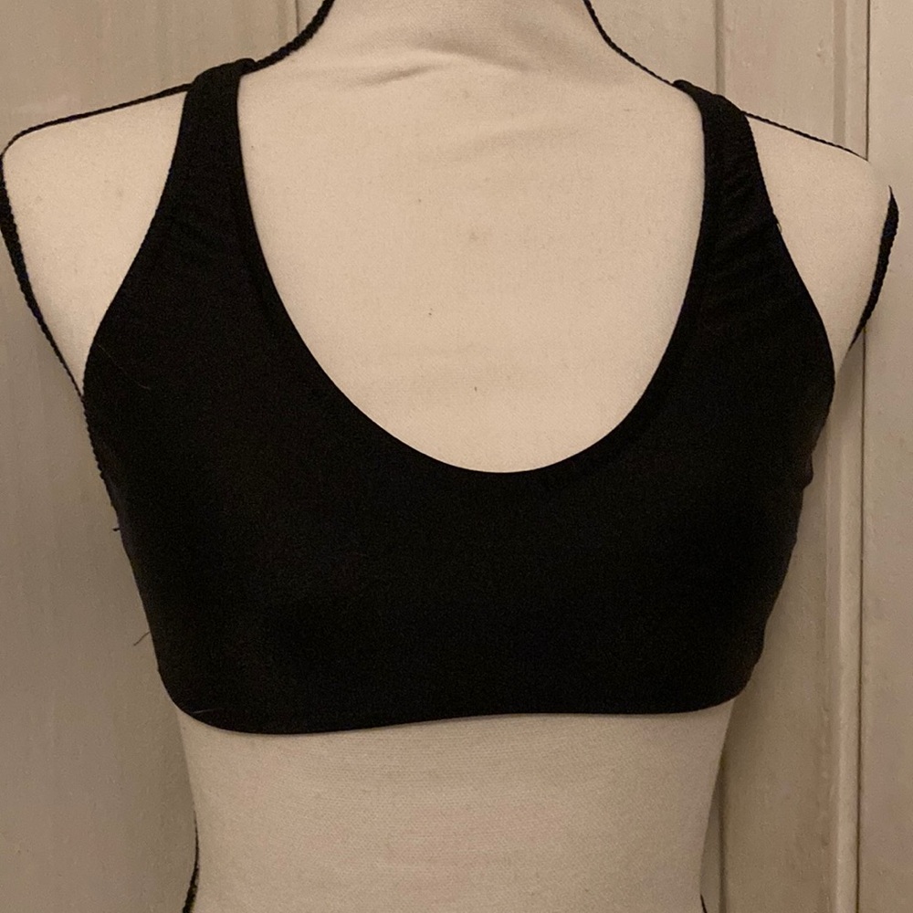 Black Women's bikini Top and matching bottoms.